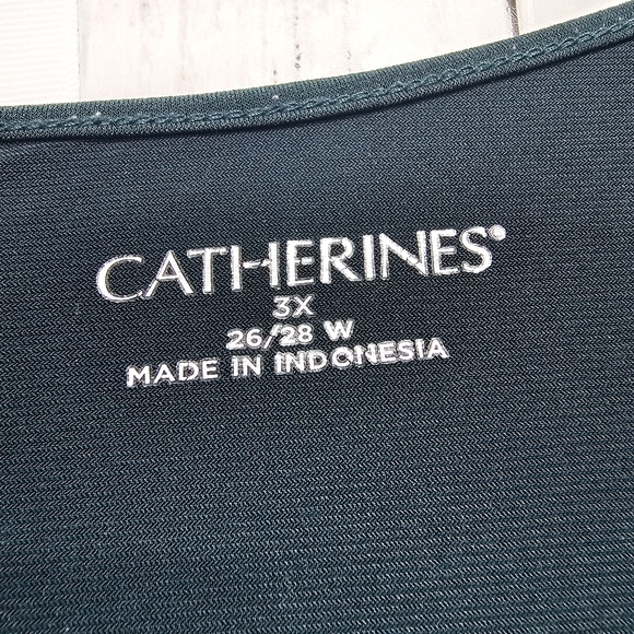 Catherines Women's Green Studded Knit 3/4 Sleeve Shirt Size 3X 26/28W. - Picture 4 of 6